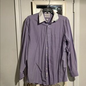 Elegant Lavender Dress Shirt with White Collar